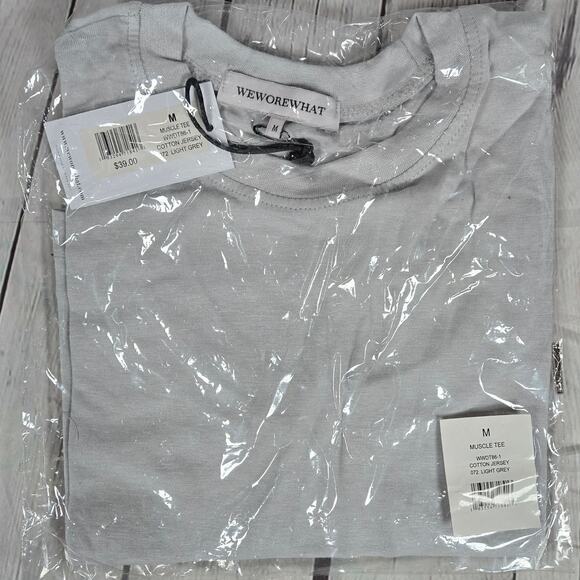 WeWoreWhat Light Grey Cotton Jersey Muscle Tee M NWT‎ - Picture 9 of 9